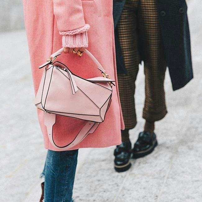 clothing apparel handbag bag accessories person human shoe footwear purse