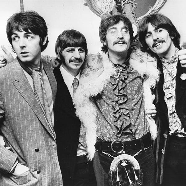 england;black & white;format landscape;male;facial hair;music;pop;psychedelic;rock;personality;british;english;europe;key 799639;key p/beatles/1967;the beatles person human tie accessories accessory suit coat overcoat clothing people