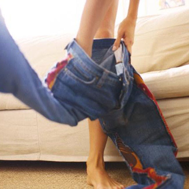 pants clothing apparel jeans denim heel person human